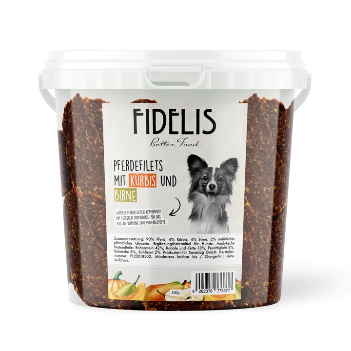 Pferdefilets mit Kürbis und Birne (500g-Eimer)