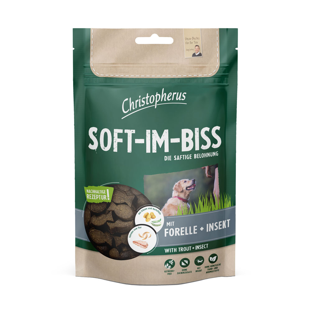 Soft-Im Biss mit Forelle & Insekt